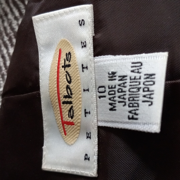 Talbots Petites Brown Tweed Front Zipper Jacket Wool/nylon/Silk Size10 - Picture 5 of 6